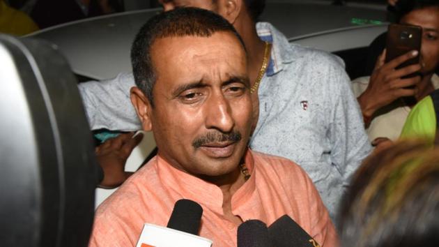 BJP MLA Kuldeep Singh Sengar is accused of raping a teenager at his residence on June 4 last year when she had gone with a relative seeking a job.(Subhankar Chakraborty/HT Photo)