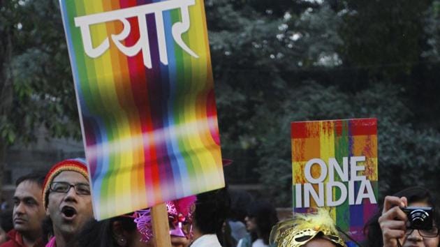 Gay rights supporters take part in the LGBTQ parade in New Delhi. (Virendra Singh Gosain/HT File Photo) Gay rights supporters take part in the LGBTQ parade in New Delhi. (Virendra Singh Gosain/HT File Photo)