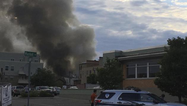 A major fire broke out with a massive plume of smoke after a loud boom was heard in Sun Prairie, Wisconsin.(AP Photo) A major fire broke out with a massive plume of smoke after a loud boom was heard in Sun Prairie, Wisconsin.(AP Photo)