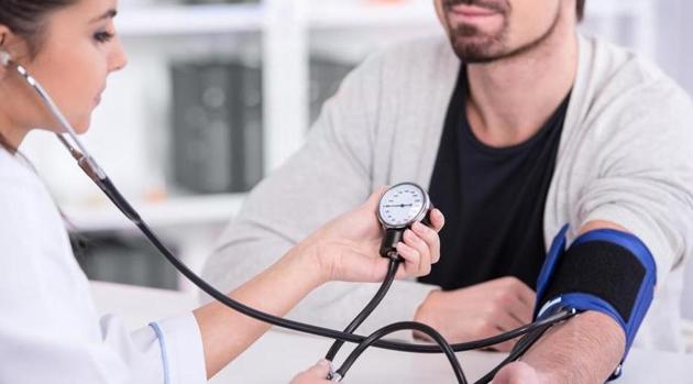High blood pressure is above 140/90 mmHg. The higher number is called systolic blood pressure, the pressure in the blood vessels when the heart beats. The lower number is called diastolic blood pressure, the pressure when the heart is at rest.(Shutterstock)