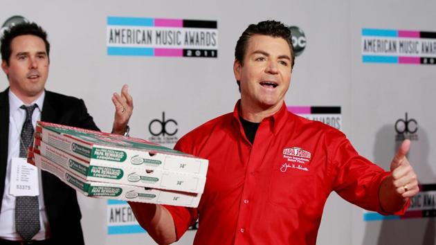 John Schnatter (right), founder and chief executive of Papa John's Pizza, during an event in Los Angeles. (Reuters File Photo) John Schnatter (right), founder and chief executive of Papa John's Pizza, during an event in Los Angeles. (Reuters File Photo)