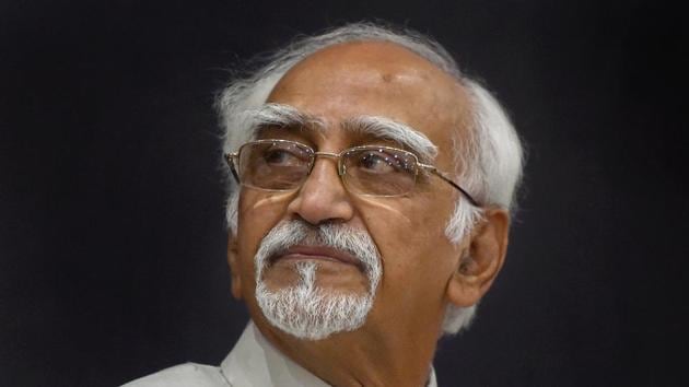 File photo of former vice-president Hamid Ansari.(PTI photo)