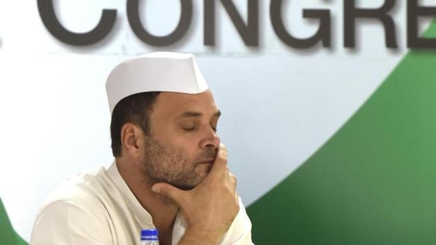 Congress president Rahul Gandhi in a khadi kurta and Gandhi cap. The Seva Dal youth brigade, too, wears khadi shirt and trousers with Gandhi caps now. (HT File Photo) Congress president Rahul Gandhi in a khadi kurta and Gandhi cap. The Seva Dal youth brigade, too, wears khadi shirt and trousers with Gandhi caps now. (HT File Photo)