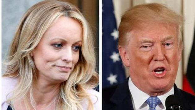 US President Trump has denied an affair with adult film star Stormy Daniels.(Reuters)