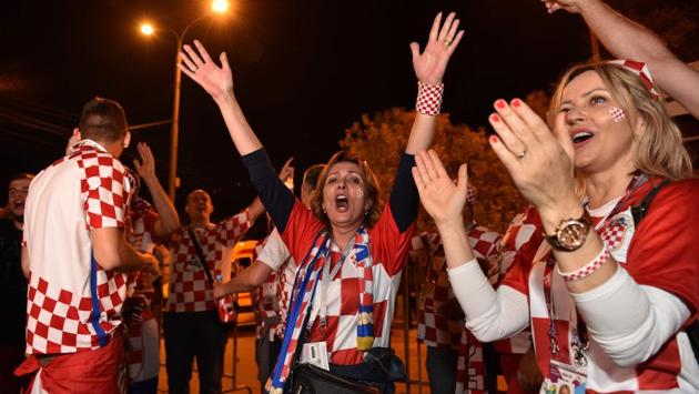 Loud cheers rang out after each goal, fans waved the red, white and blue national flag, and after the final whistle Croatian TV showed wild celebrations breaking out in towns and cities. (AFP)