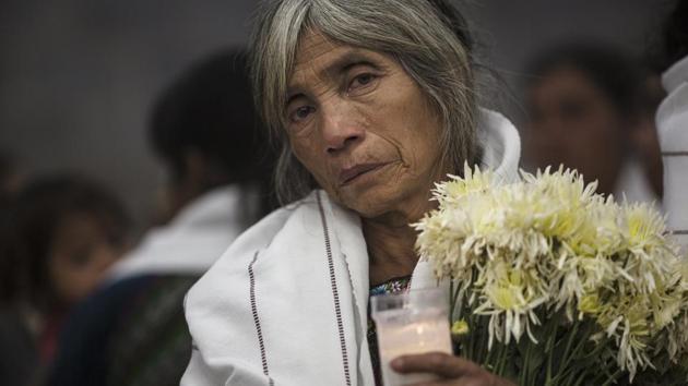 Prudencia Machan, whose daughter went missing in 1981, wept profusely, deepening the wrinkles on her 76-year-old face. About 97% of the victims who disappeared or were killed during the 36-year civil war are estimated to have died at the hands of the army and paramilitary groups. (Rodrigo Abd / AP) Prudencia Machan, whose daughter went missing in 1981, wept profusely, deepening the wrinkles on her 76-year-old face. About 97% of the victims who disappeared or were killed during the 36-year civil war are estimated to have died at the hands of the army and paramilitary groups. (Rodrigo Abd / AP)