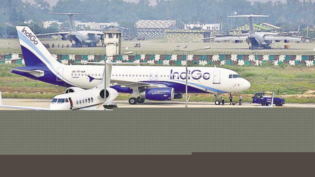 Two IndiGo aircraft with nearly 330 passengers on board avoided a collision over Bengaluru after an automatically generated warning alerted the pilots, prompting authorities to launch a probe into the incident. A news agency quoted unnamed sources saying that the vertical separation between the two aircraft was only about 200 feet and a mid-air collision was averted after the TCAS alarms went off. (Gurminder Singh / HT File) Two IndiGo aircraft with nearly 330 passengers on board avoided a collision over Bengaluru after an automatically generated warning alerted the pilots, prompting authorities to launch a probe into the incident. A news agency quoted unnamed sources saying that the vertical separation between the two aircraft was only about 200 feet and a mid-air collision was averted after the TCAS alarms went off. (Gurminder Singh / HT File)
