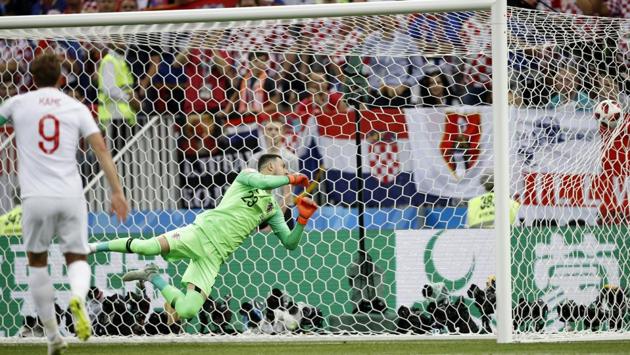 Kieran Trippier (not pictured) scores the opening goal from a free kick. (AP) Kieran Trippier (not pictured) scores the opening goal from a free kick. (AP)