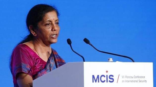Defence Minister Nirmala Sitharaman delivers a speech during the annual Moscow Conference on International Security (MCIS) in Moscow, Russia.(Reuters File Photo) Defence Minister Nirmala Sitharaman delivers a speech during the annual Moscow Conference on International Security (MCIS) in Moscow, Russia.(Reuters File Photo)