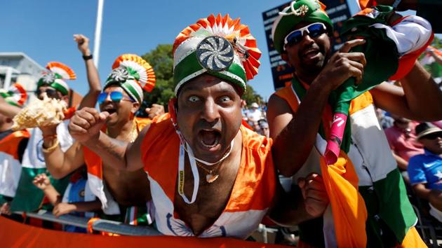 Indian fans react during the 3rd T20 cricket match between England and India at the Brightside Ground, Bristol, Britain on July 8, 2018. (Ed Sykes / REUTERS) Indian fans react during the 3rd T20 cricket match between England and India at the Brightside Ground, Bristol, Britain on July 8, 2018. (Ed Sykes / REUTERS)