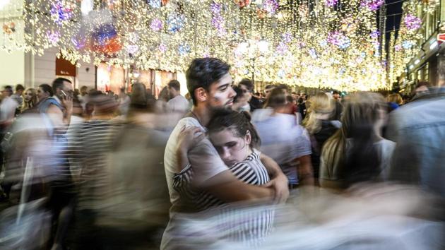 Russian fans react after Russia 2018 World Cup quarter-final football match between Russia and Croatia at a yard in Moscow. (Konstantin Chalabov / AFP) Russian fans react after Russia 2018 World Cup quarter-final football match between Russia and Croatia at a yard in Moscow. (Konstantin Chalabov / AFP)