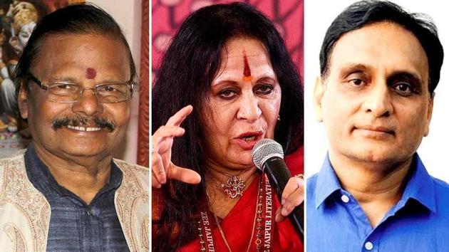 Stone artist Raghunath Mohapatra, dancer Sonal Mansingh and RSS thinker Rakesh Sinha are among the four nominated by the President to the Rajya Sabha. The President can nominate 12 MPs to Rajya Sabha with special knowledge, or practical experience in respect of literature, science, art and social service.(PTI)