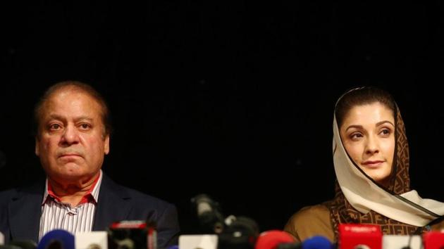 Ousted Prime Minister of Pakistan, Nawaz Sharif, appears with his daughter Maryam, at a news conference at a hotel in London, on Thursday.(Reuters file photo)