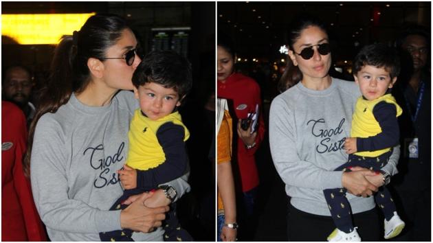 Kareena Kapoor Khan with her son Taimur.(Viral Bhayani) Kareena Kapoor Khan with her son Taimur.(Viral Bhayani)