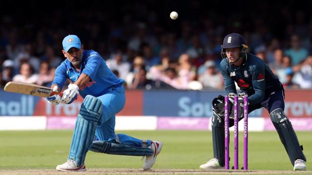 India's MS Dhoni in action against England in the second ODI.(REUTERS)