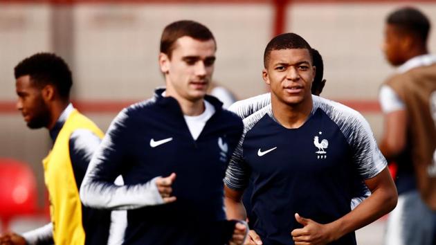 France's Kylian Mbappe (right) and Antoine Griezmann will be crucial against Croatia in the FIFA World Cup 2018 final. (REUTERS) France's Kylian Mbappe (right) and Antoine Griezmann will be crucial against Croatia in the FIFA World Cup 2018 final. (REUTERS)