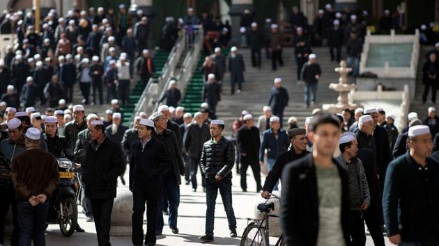 “The winds have shifted” in the past year, explained a senior imam speaking anonymously, adding: “Frankly, I’m very afraid they’re going to implement the Xinjiang model here.” Local authorities have also instructed mosques to display national flags and stop sounding the call to prayer to reduce “noise pollution” -- with loudspeakers removed entirely from all 355 mosques in a neighbouring county. (Johannes Eisele / AFP) “The winds have shifted” in the past year, explained a senior imam speaking anonymously, adding: “Frankly, I’m very afraid they’re going to implement the Xinjiang model here.” Local authorities have also instructed mosques to display national flags and stop sounding the call to prayer to reduce “noise pollution” -- with loudspeakers removed entirely from all 355 mosques in a neighbouring county. (Johannes Eisele / AFP)