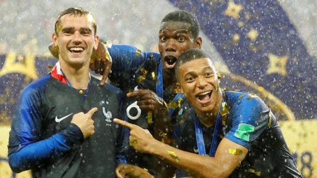 France's FIFA World Cup 2018 winners Antoine Griezmann, Paul Pogba and Kylian Mbappe are all descendants of migrants.(REUTERS)