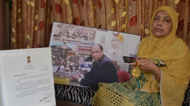 Mohammad Shahid’s wife Parveen is happy that the promises made haven’t been kept.(HT Photo)