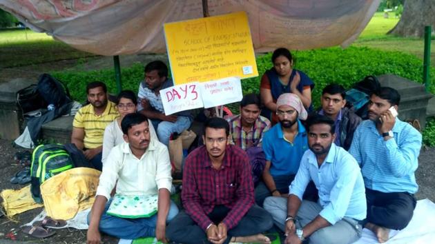 The protesting students can now sit at ease, as the varsity has decided to pay the fees for the two academic years as compensation for delay in stipend. (HT PHOTO) The protesting students can now sit at ease, as the varsity has decided to pay the fees for the two academic years as compensation for delay in stipend. (HT PHOTO)