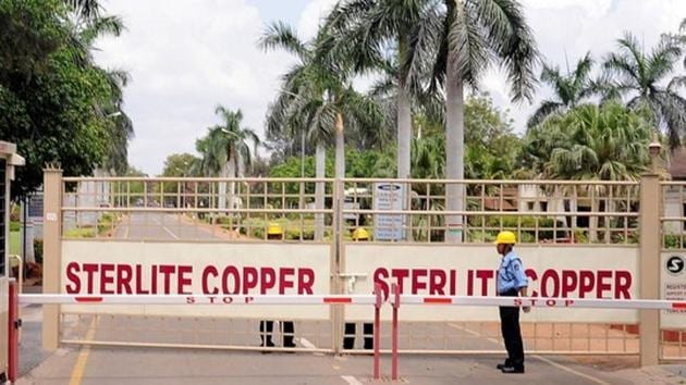 A private security guard stands in front of the main gate of Sterlite Industries Ltd's copper plant, a unit of London-based Vedanta Resources, in Tuticorin, in the southern Indian state of Tamil Nadu.(REUTERS File Photo)