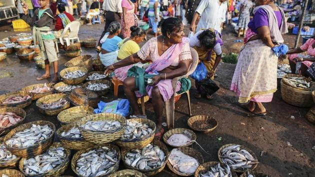 A vendor sits waiting for customers at the Margoa wholesale fish market in Goa. (Bloomberg file) A vendor sits waiting for customers at the Margoa wholesale fish market in Goa. (Bloomberg file)