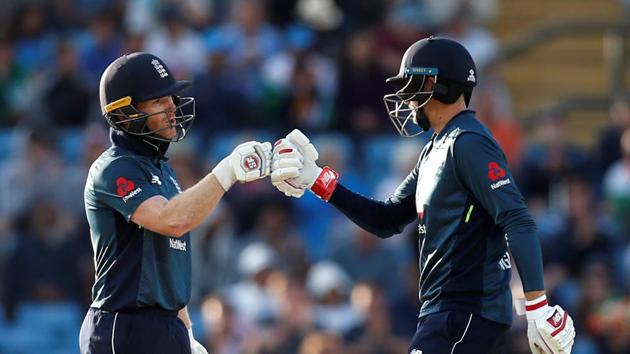 England's Eoin Morgan and Joe Root put together an unbeaten partnership of 186 to guide the hosts to a commanding win. (Action Images via Reuters)