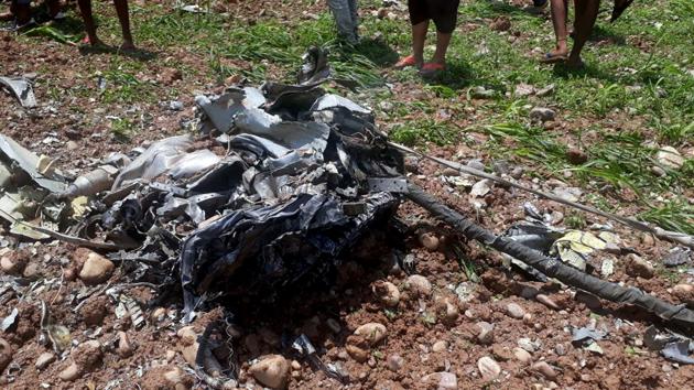 A MiG 21 fighter jet of the Indian Air Force crashed in Kangra district of Himachal Pradesh on Wednesday, killing the pilot, Squadron Leader Meet Kumar, the IAF said. The IAF has ordered a court of inquiry into the crash. (Shyam Sharma / HT Photo) A MiG 21 fighter jet of the Indian Air Force crashed in Kangra district of Himachal Pradesh on Wednesday, killing the pilot, Squadron Leader Meet Kumar, the IAF said. The IAF has ordered a court of inquiry into the crash. (Shyam Sharma / HT Photo)