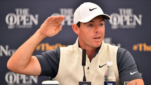 Northern Ireland's Rory McIlroy speaks to members of the media during a press conference at The 147th Open golf Championship at Carnoustie.(AFP) Northern Ireland's Rory McIlroy speaks to members of the media during a press conference at The 147th Open golf Championship at Carnoustie.(AFP)