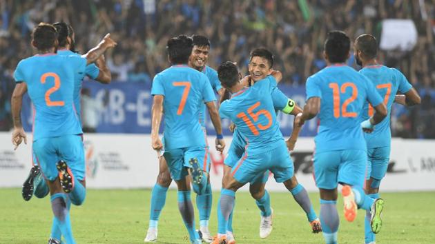 Indian men’ds football team missed the Asian Games cut but there is still a chance.(PTI)