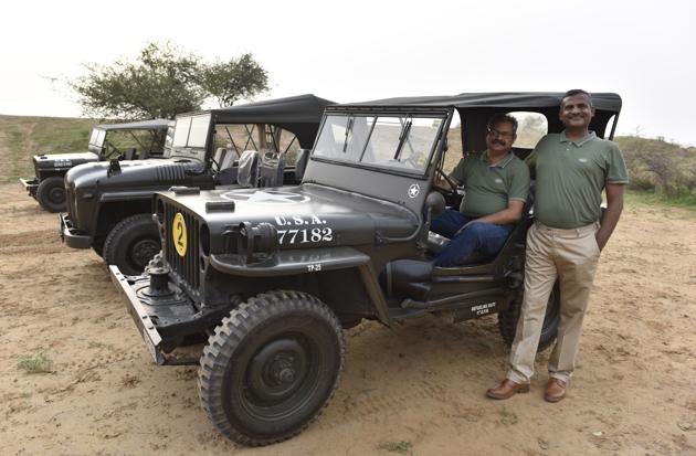 The jeep brothers - Krishna Mohan and Madan Mohan started collecting World War-2 jeeps and own a collection of 42 rare jeeps. There are some jeeps that belonged to princely states and were used by maharajas for hunting. Also, the jeeps were among the chief machines that helped America win the World War-2. America manufactured 6,28,000 jeeps during the war and a large number of them were sent to India on the land-lease agreement, as America was a British ally. (Sanjeev Verma / HT Photo) The jeep brothers - Krishna Mohan and Madan Mohan started collecting World War-2 jeeps and own a collection of 42 rare jeeps. There are some jeeps that belonged to princely states and were used by maharajas for hunting. Also, the jeeps were among the chief machines that helped America win the World War-2. America manufactured 6,28,000 jeeps during the war and a large number of them were sent to India on the land-lease agreement, as America was a British ally. (Sanjeev Verma / HT Photo)