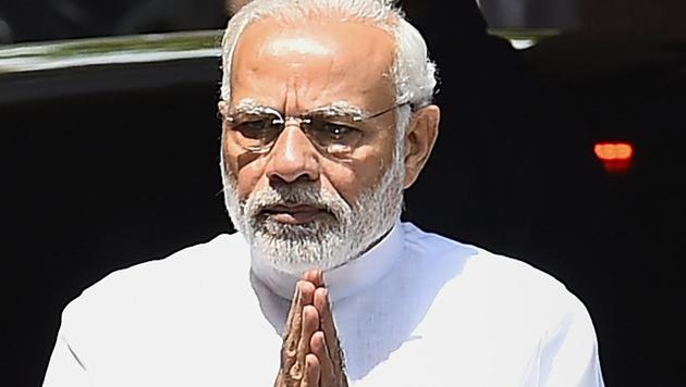 Prime Minister Narendra Modi arrives to address the media ahead of the Monsoon Session of Parliament, in New Delhi.(PTI Photo)