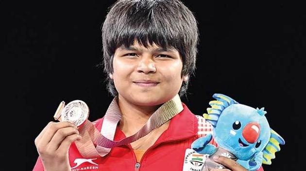 Divya Kakran won the silver medal in Junior Asian Wrestling Championships on Thursday.(Twitter)