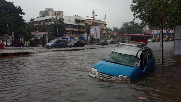 Water-logging at Hindmata on July 9. (HT Photo) Water-logging at Hindmata on July 9. (HT Photo)