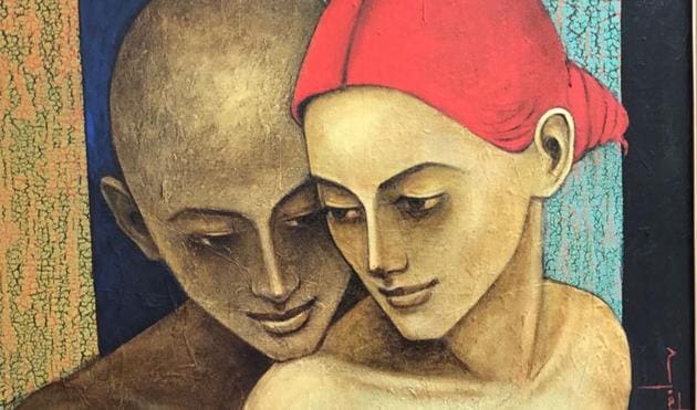 An artwork titled Affection, by Asit Patnaik.