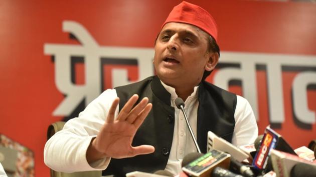 Samajwadi party president Akhilesh Yadav lashed out at the BJP-led NDA government at the Centre at a press conference in Bhopal, on Thursday, July 19, 2018. (Mujeeb Faruqui/HT Photo) Samajwadi party president Akhilesh Yadav lashed out at the BJP-led NDA government at the Centre at a press conference in Bhopal, on Thursday, July 19, 2018. (Mujeeb Faruqui/HT Photo)