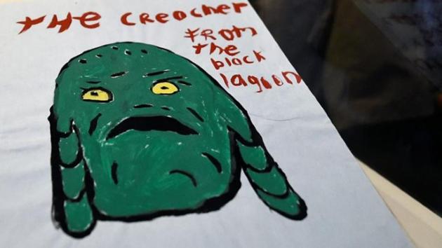 Fans of Cobain, who popularized grunge rock in the early 1990s, can see the striped green sweater he wore in the video for Nirvana’s 1991 hit “Smells Like Teen Spirit” and his MTV Video award for the same song. The singer’s childhood drawings of cartoon characters, handwritten lyrics are also on display. (Clodagh Kilcoyne / REUTERS)