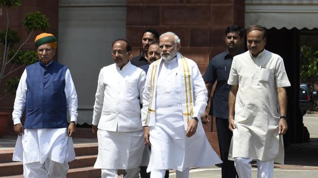 The Narendra Modi government faces the first no-confidence motion moved against it in four years since it came to power. (Arvind Yadav/HT Photo) The Narendra Modi government faces the first no-confidence motion moved against it in four years since it came to power. (Arvind Yadav/HT Photo)