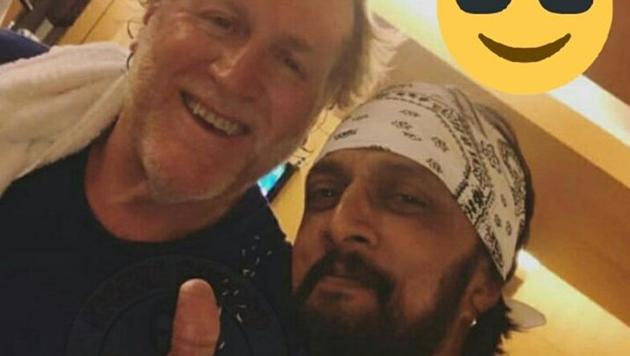 Sundeep Kishan with Hollywood stunt choreographer Greg Powell. Sundeep Kishan with Hollywood stunt choreographer Greg Powell.