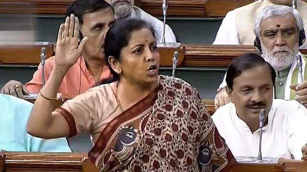 Defence Minister Nirmala Sitharaman demanded that aTDP MP’s remark in Telugu against Prime Minister Modi during the no-confidence motion in Parliament on July 20, 2018, be expunged.(PTI)