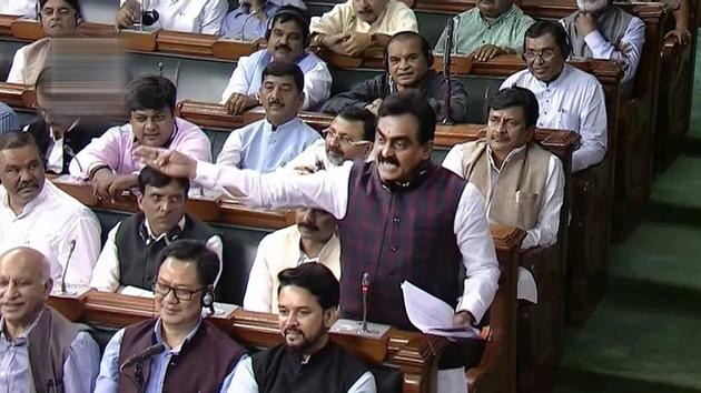 BJP leader Rakesh Singh speaks in the Lok Sabha on 'no-confidence motion' during the Monsoon Session of Parliament on Friday. (PTI Photo) BJP leader Rakesh Singh speaks in the Lok Sabha on 'no-confidence motion' during the Monsoon Session of Parliament on Friday. (PTI Photo)