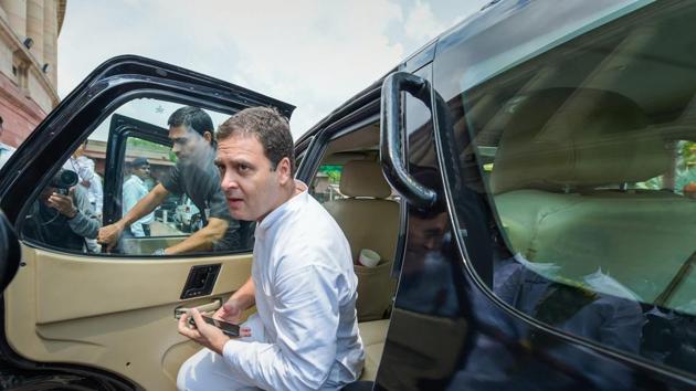 Congress President Rahul Gandhi arrives to attend the Monsoon Session of Parliament. (PTI Photo) Congress President Rahul Gandhi arrives to attend the Monsoon Session of Parliament. (PTI Photo)