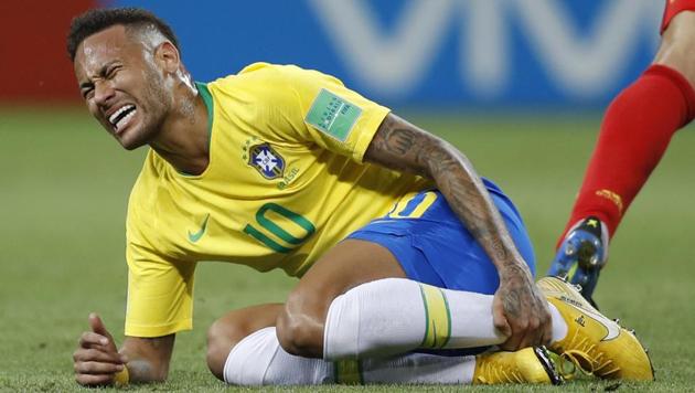 Neymar was widely lambasted at the World Cup 2018 for his theatrical reactions to challenges which often left the world’s most expensive footballer wincing and rolling on the ground.(AP)