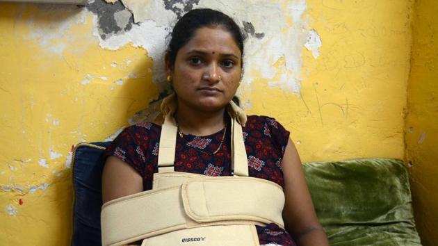 In the accident, the teacher fractured her right hand. (Rishikesh Choudhary) In the accident, the teacher fractured her right hand. (Rishikesh Choudhary)