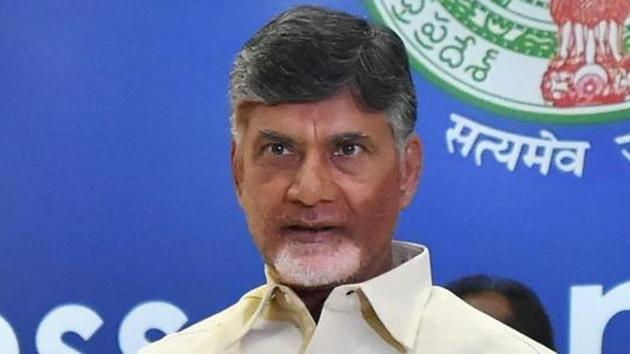 Andhra Pradesh Chief Minister N Chandrababu Naidu at a press conference in New Delhi.(PTI FIle Photo)