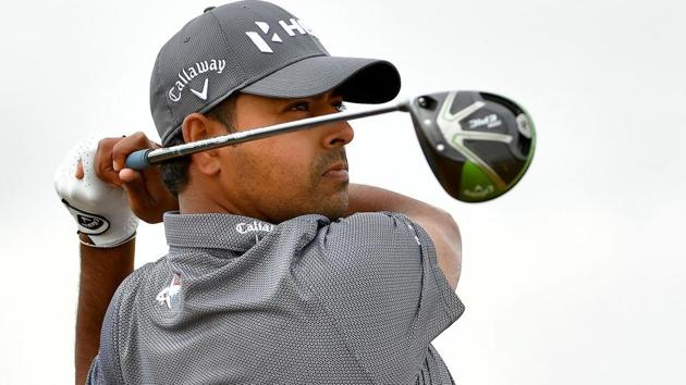 Anirban Lahiri of India hitting a shot during his second round of British Open golf Championship at Carnoustie.(AFP)