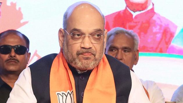 BJP national president Amit Shah at Working Committee meeting in Jaipur.(Himanshu Vyas/HT PHOTO)