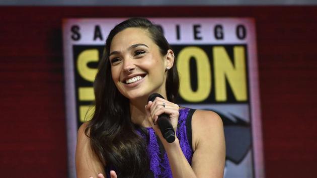 Gal Gadot participates in the Warner Bros. Theatrical Panel for Wonder Woman 1984 during Comic Con in San Diego.(AFP)