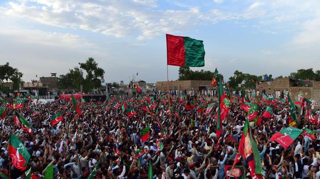 Supporters attend a Pakistan Tehreek-i-Insaf campaign rally in the Khyber Pakhtunkhwa province.(AFP File Photo)