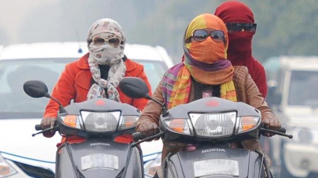 The Chandigarh administration had on July 6 issued a notification making helmet a must for all Sikh women driving two-wheelers or riding pillion.(HT File)